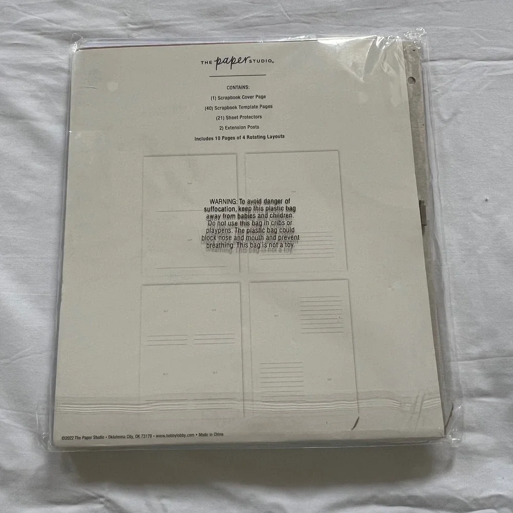 The Paper Studio Memories Scrapbook Template Kit 64 Pieces 8.5x11 White 2247922